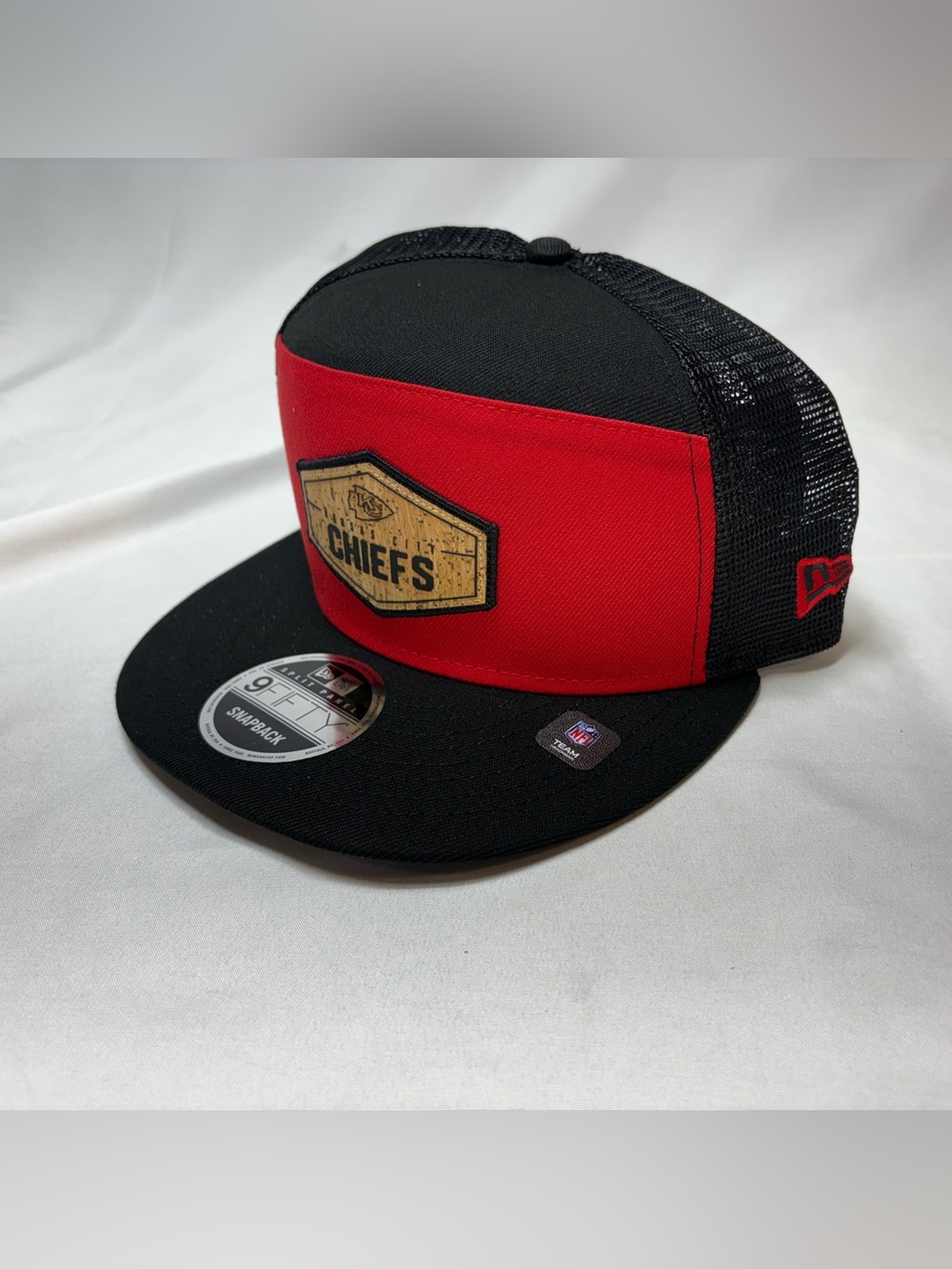 New Era Red & Black Kansas City Chiefs Patch Snapback Hat